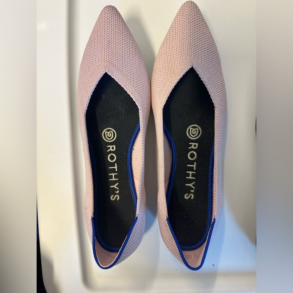 Rothy's The Point Light Pink Knitted Slip On Ballet Flats
